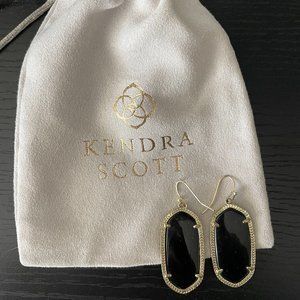 Kendra Scott Small Black Earrings with Gold